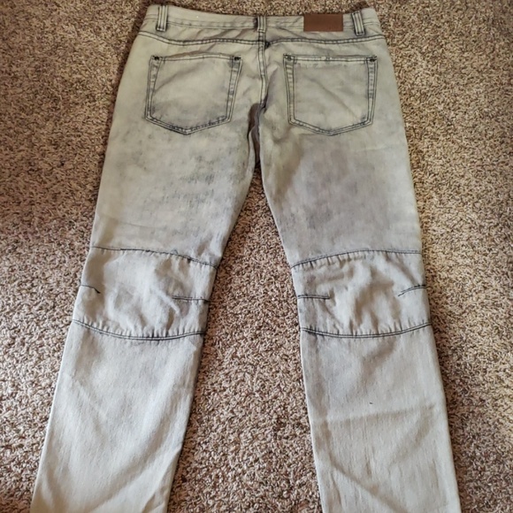 GS-115 Men Gray & Black Distressed Jeans Sz 36 - Picture 7 of 8